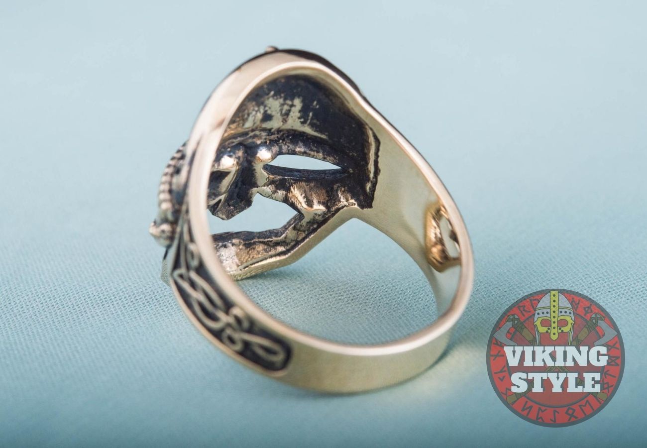Viking Helmet Ring - Bronze