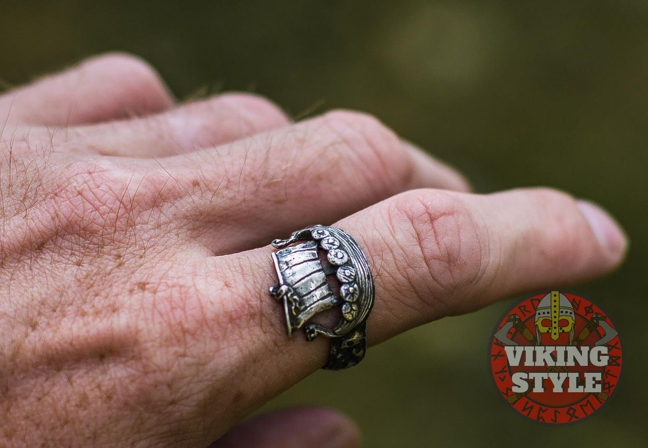 Viking Ship Ring II - Drakkar, 925 Silver