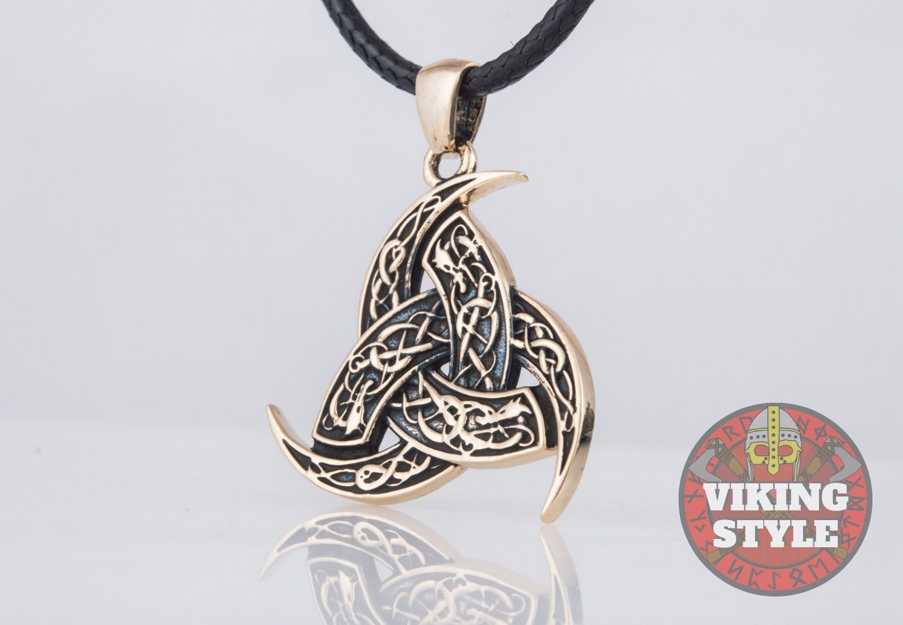 Tri-Horn Necklace - Bronze