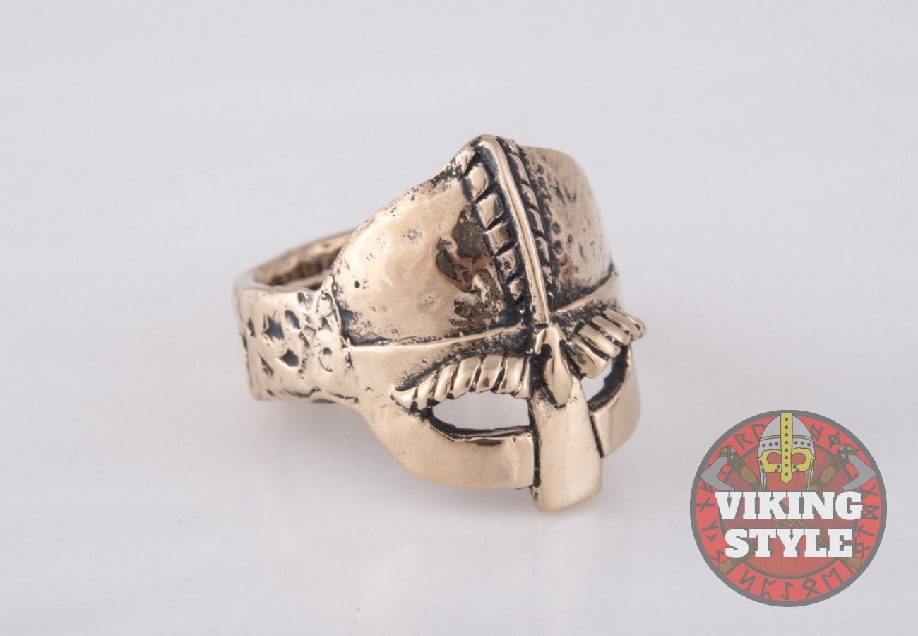 Viking Helmet Ring - Bronze