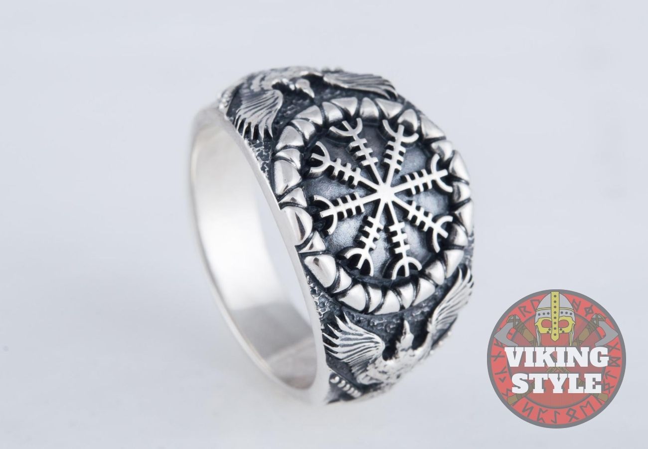 Ægishjálmur Ring - Corvus, 925 Silver