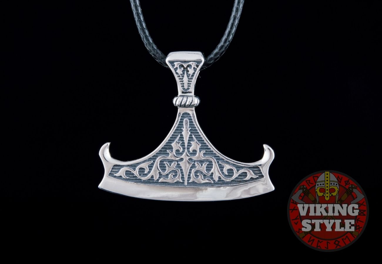 Viking Axe Head Pendant - Double Beard, 925 Silver