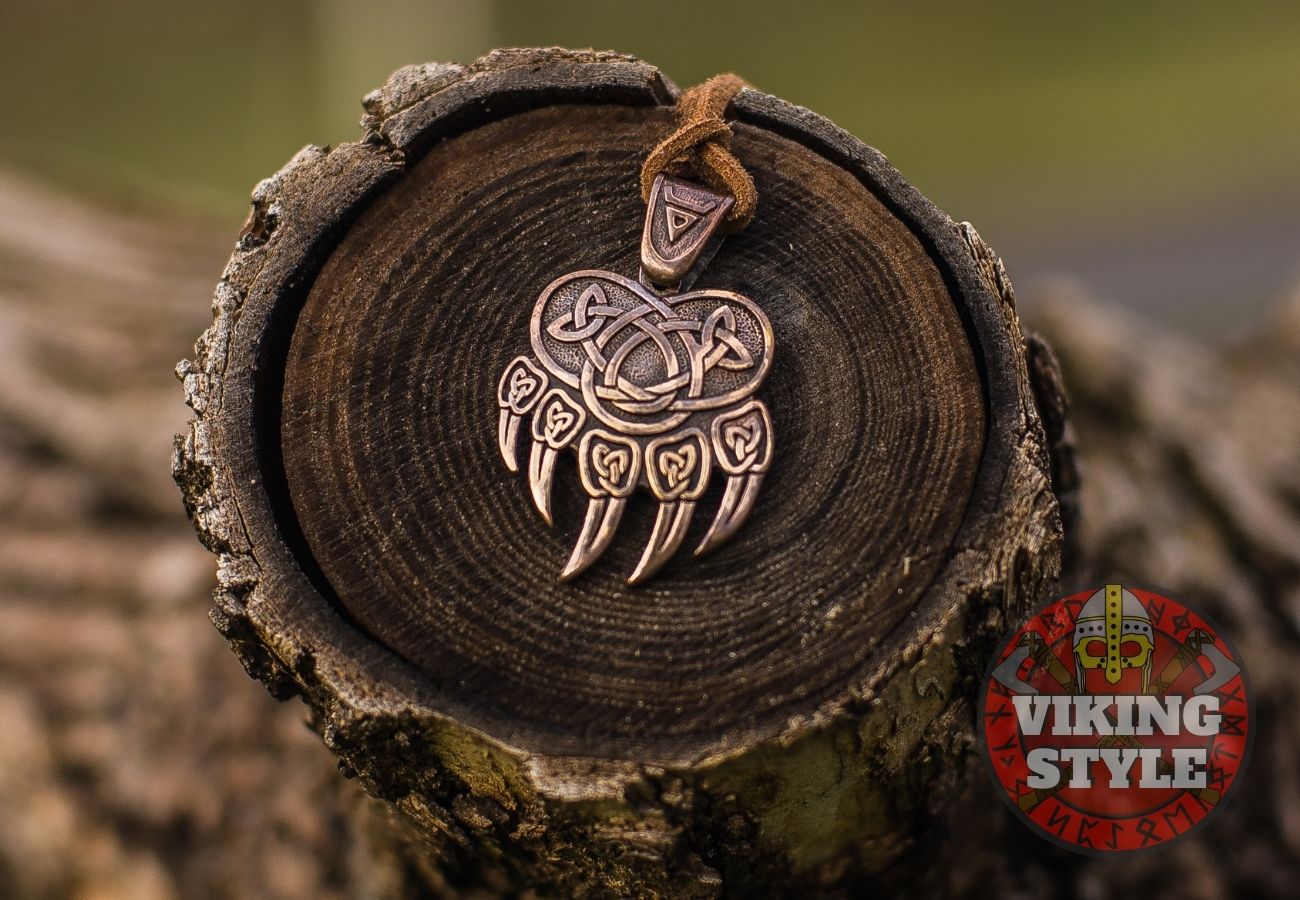 Bear Paw Pendant - Bjørn, Bronze