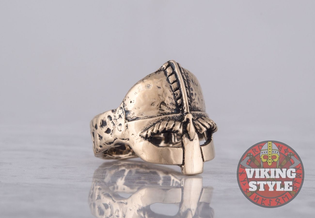 Viking Helmet Ring - Bronze