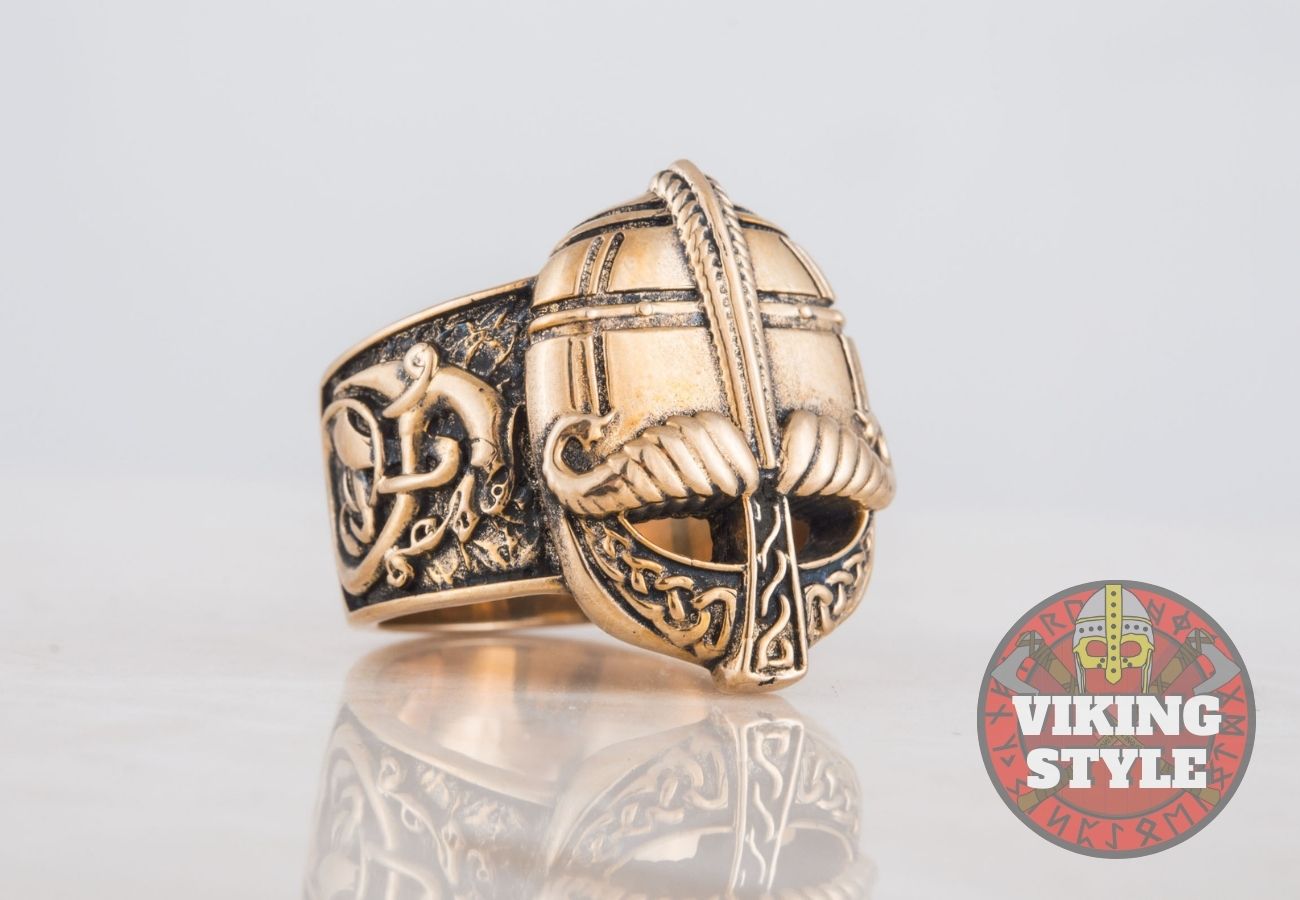 Viking Helmet Ring III - Bronze