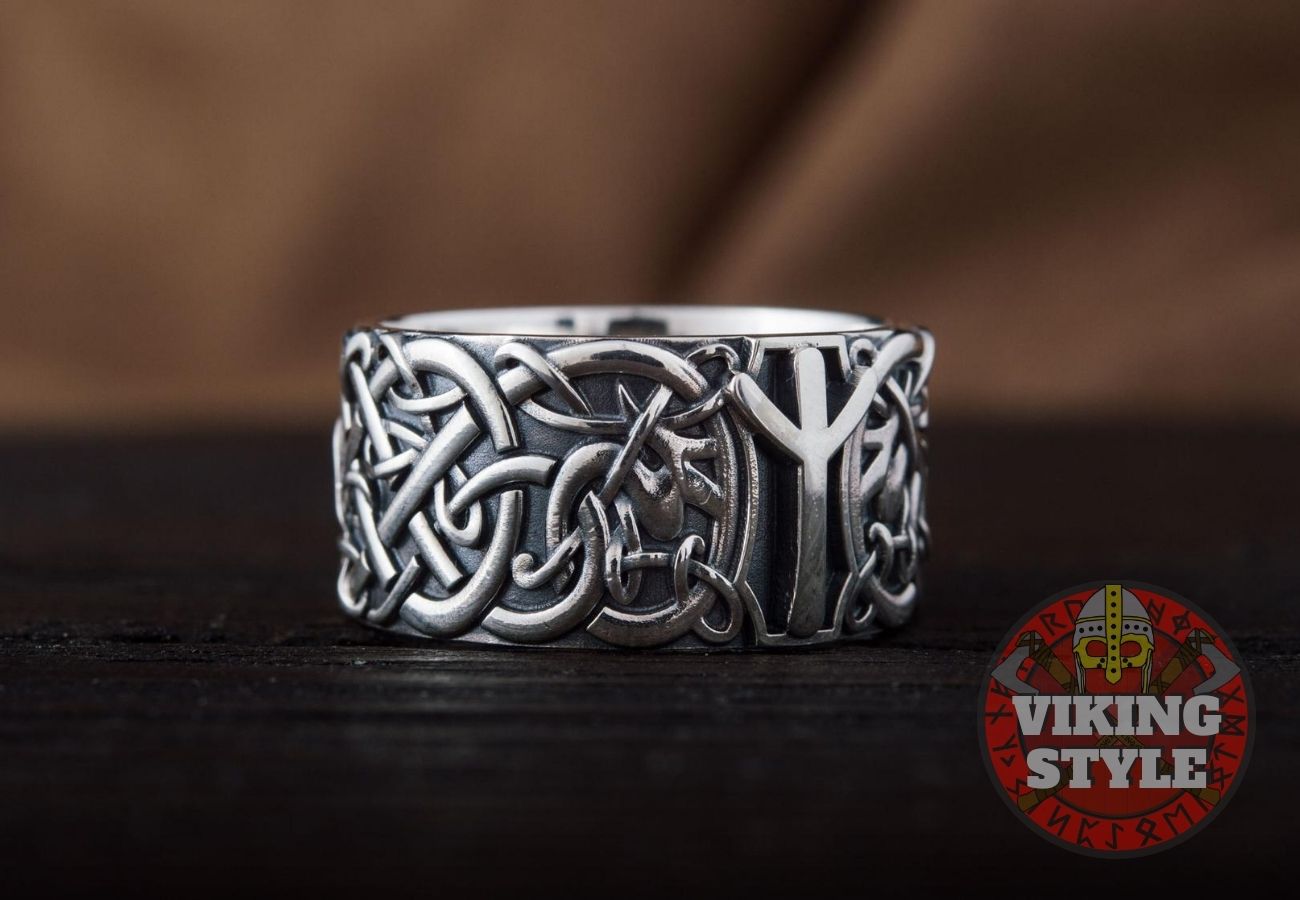 Algiz Ring - Runic, 925 Silver
