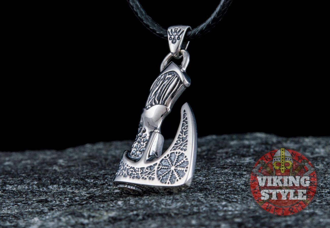 Viking Axe Pendant - Helm of Awe, 925 Silver