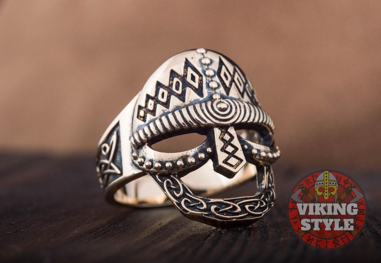 Viking Helmet Ring - Bronze