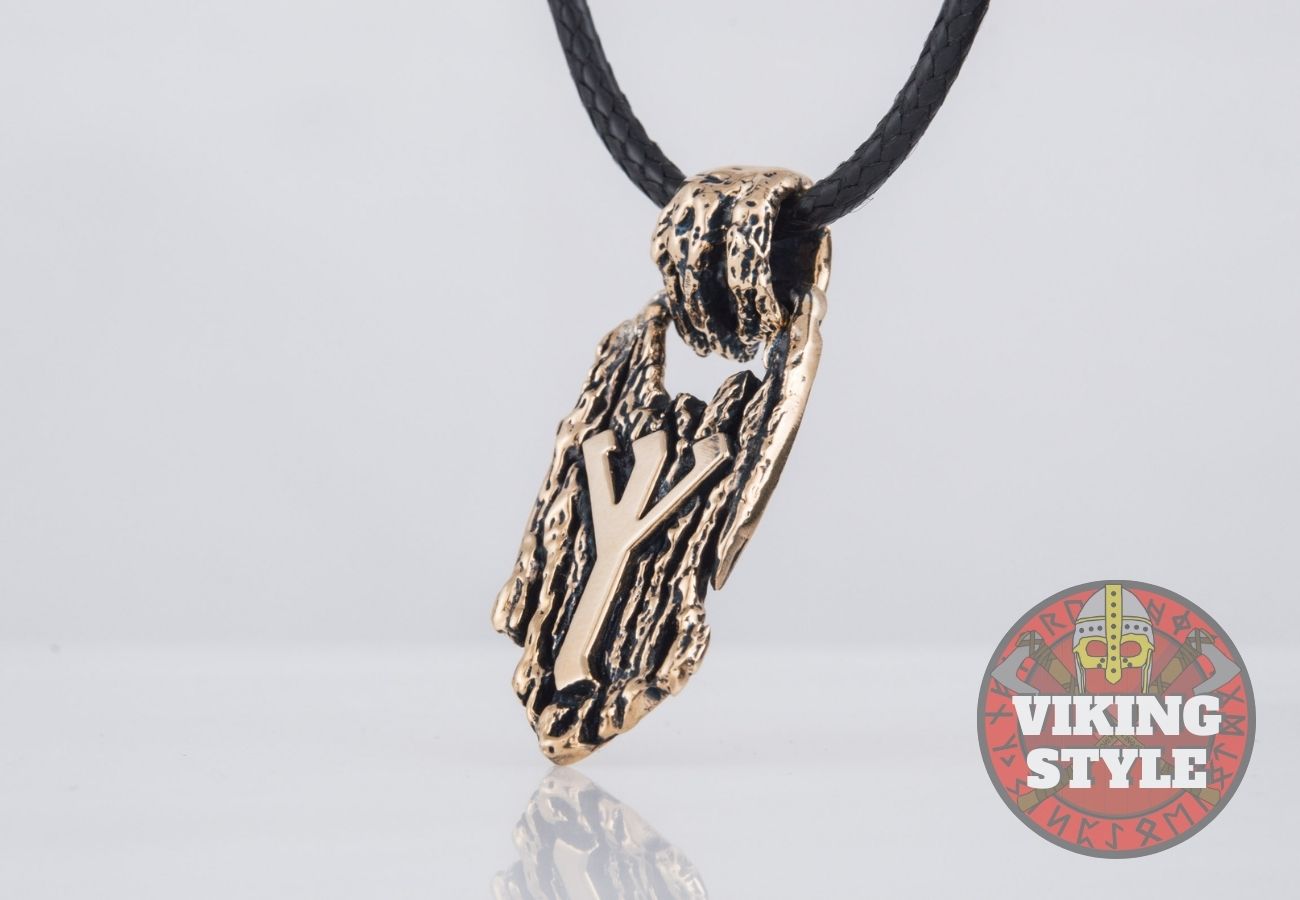 Rune Pendant - Algiz, Bronze