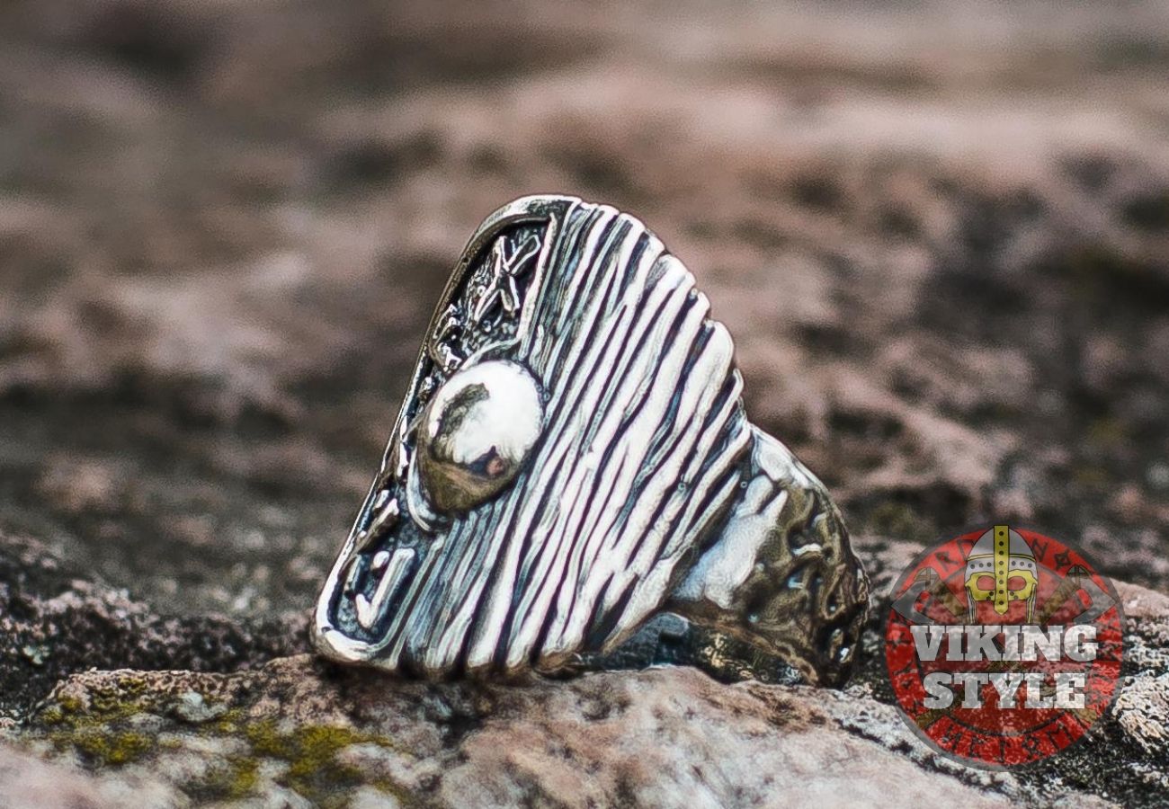 Viking Shield Ring - Runic, 925 Silver