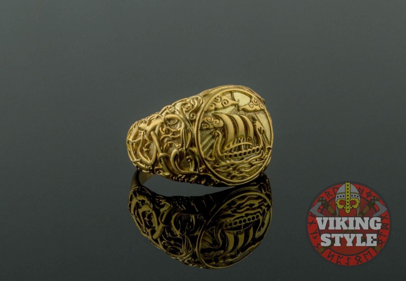 Drakkar Ring - Urnes, Gold