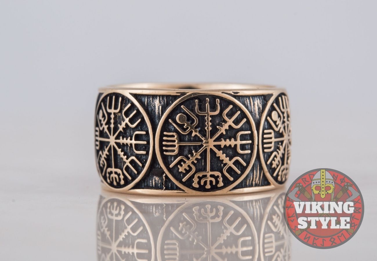Vegvisir Ring - Band, Bronze