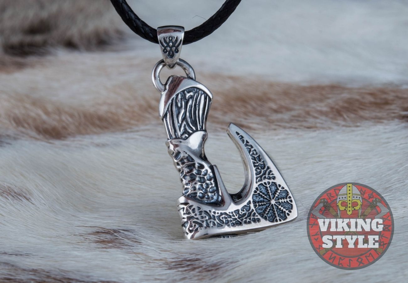 Viking Axe Pendant - Helm of Awe, 925 Silver