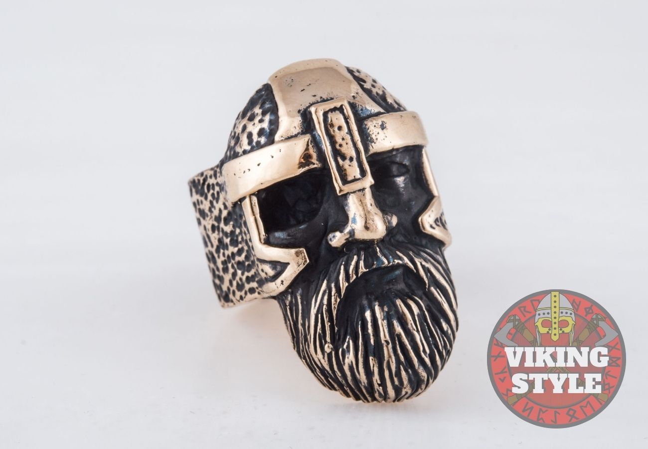 Viking Helmet Ring - Odin, Bronze