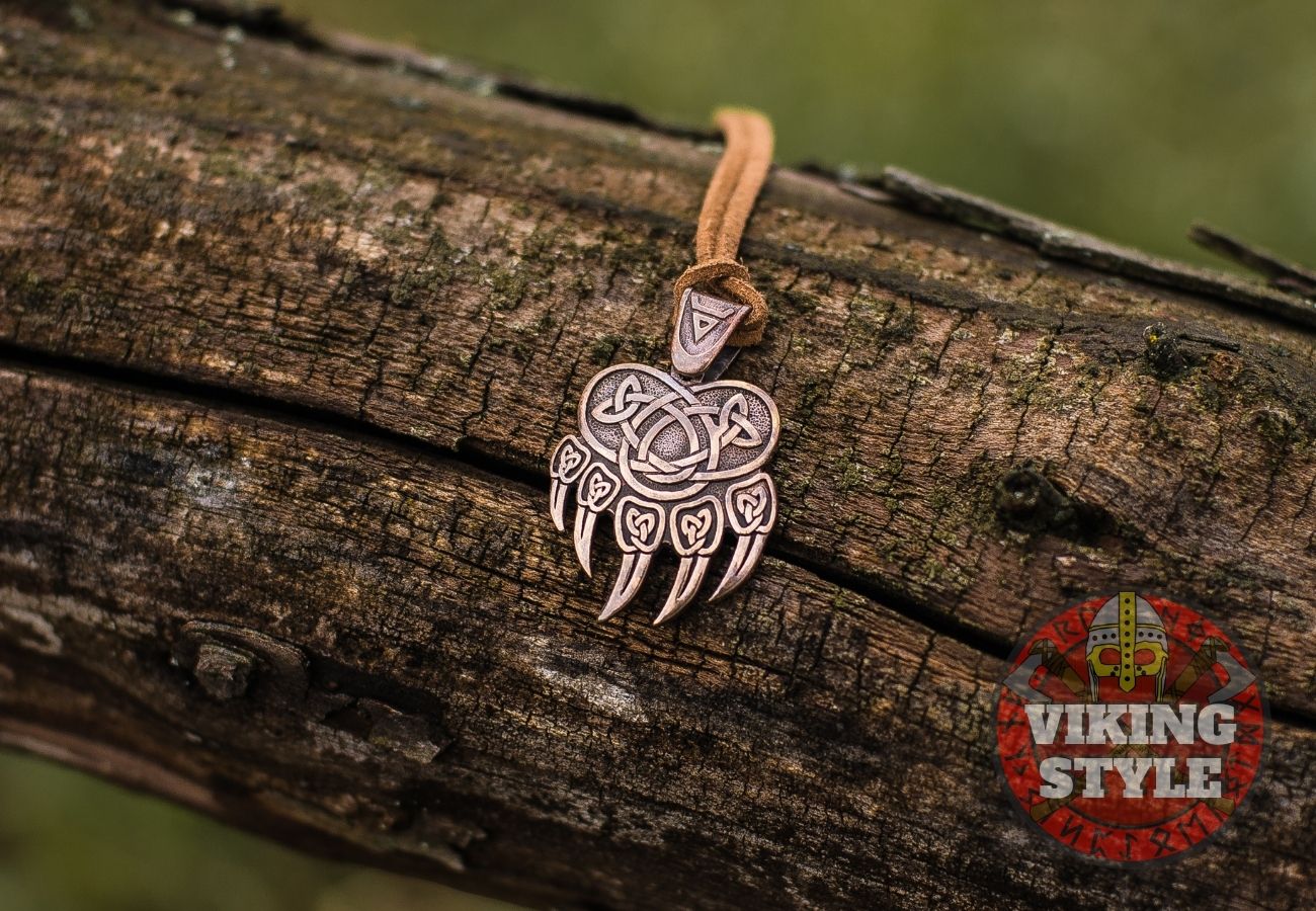 Bear Paw Pendant - Bjørn, Bronze