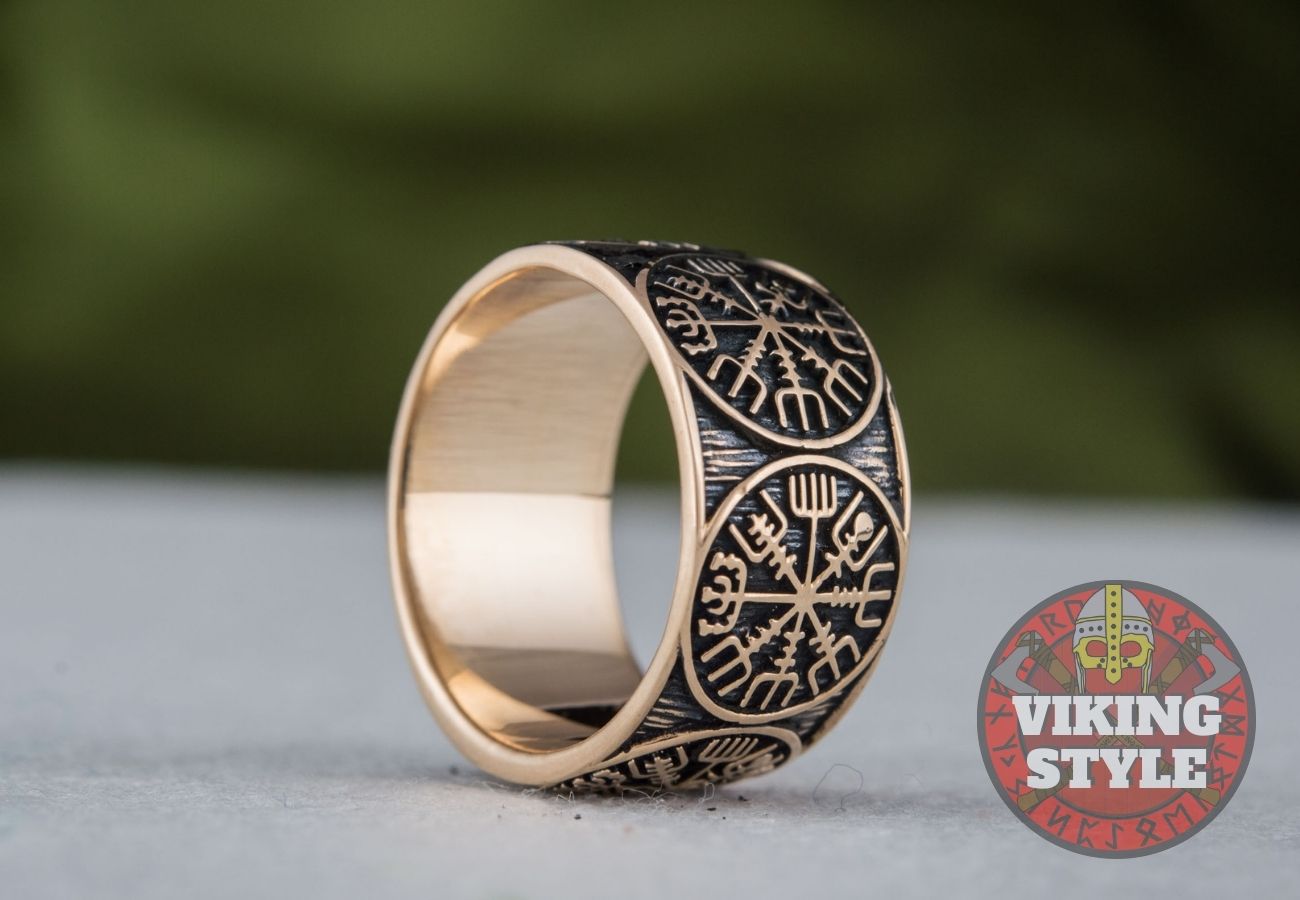 Vegvisir Ring - Band, Bronze
