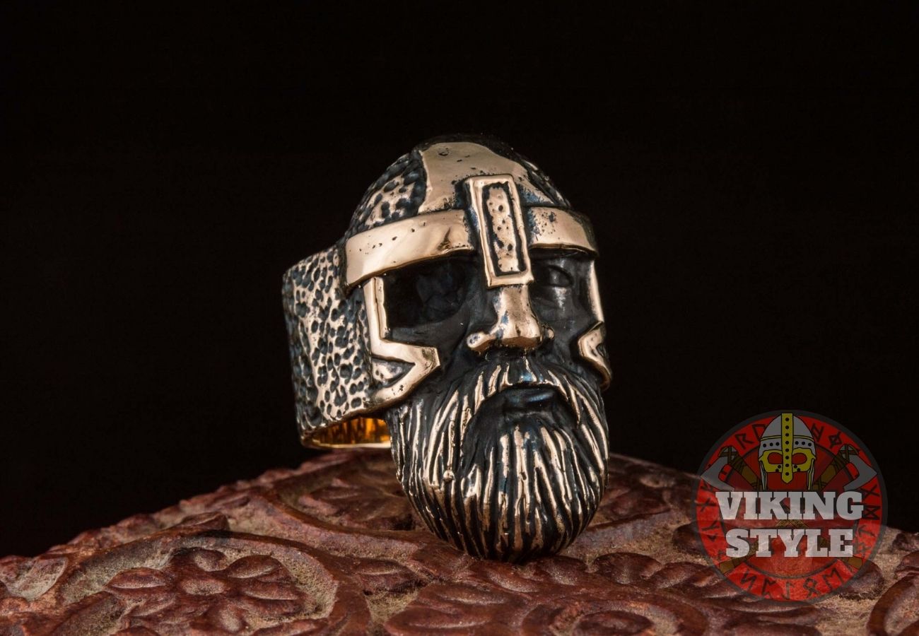 Viking Helmet Ring - Odin, Bronze