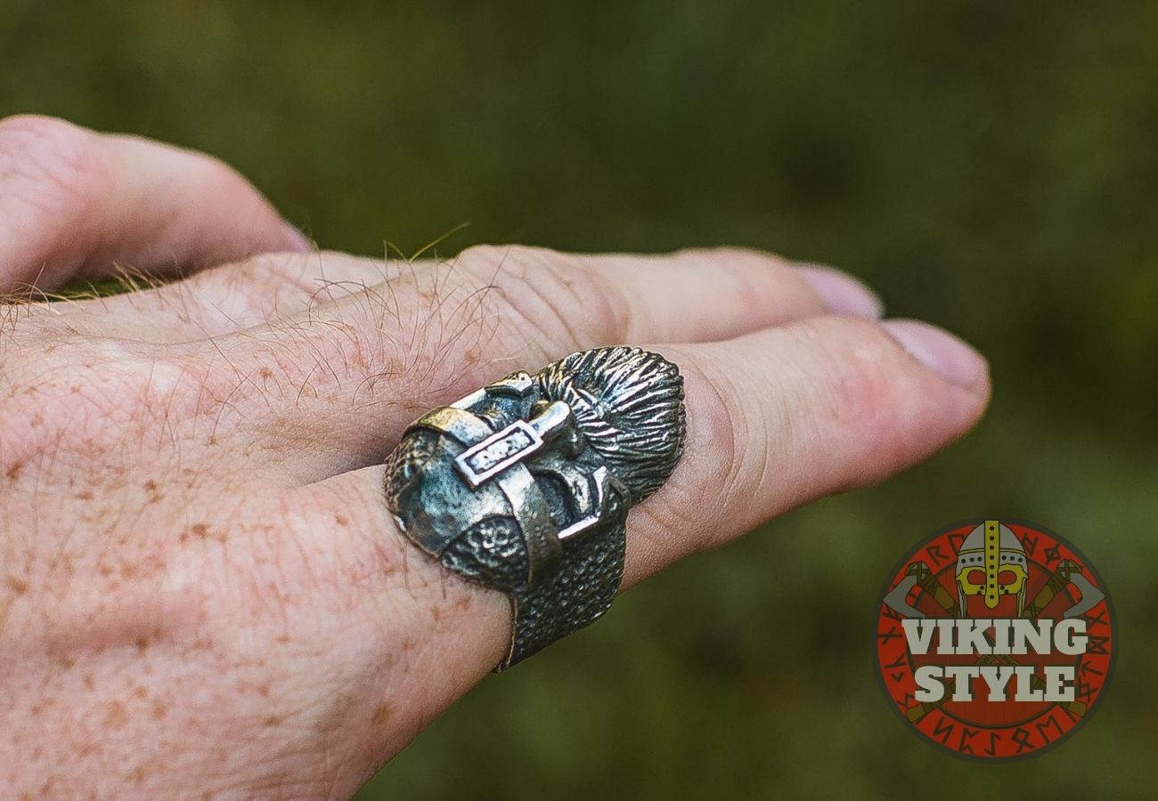 Viking Helmet Ring - Odin, 925 Silver