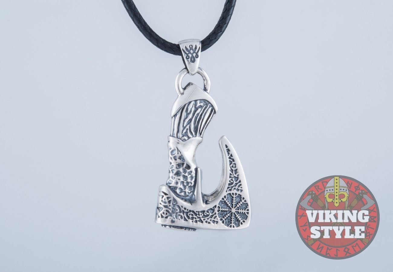 Viking Axe Pendant - Helm of Awe, 925 Silver