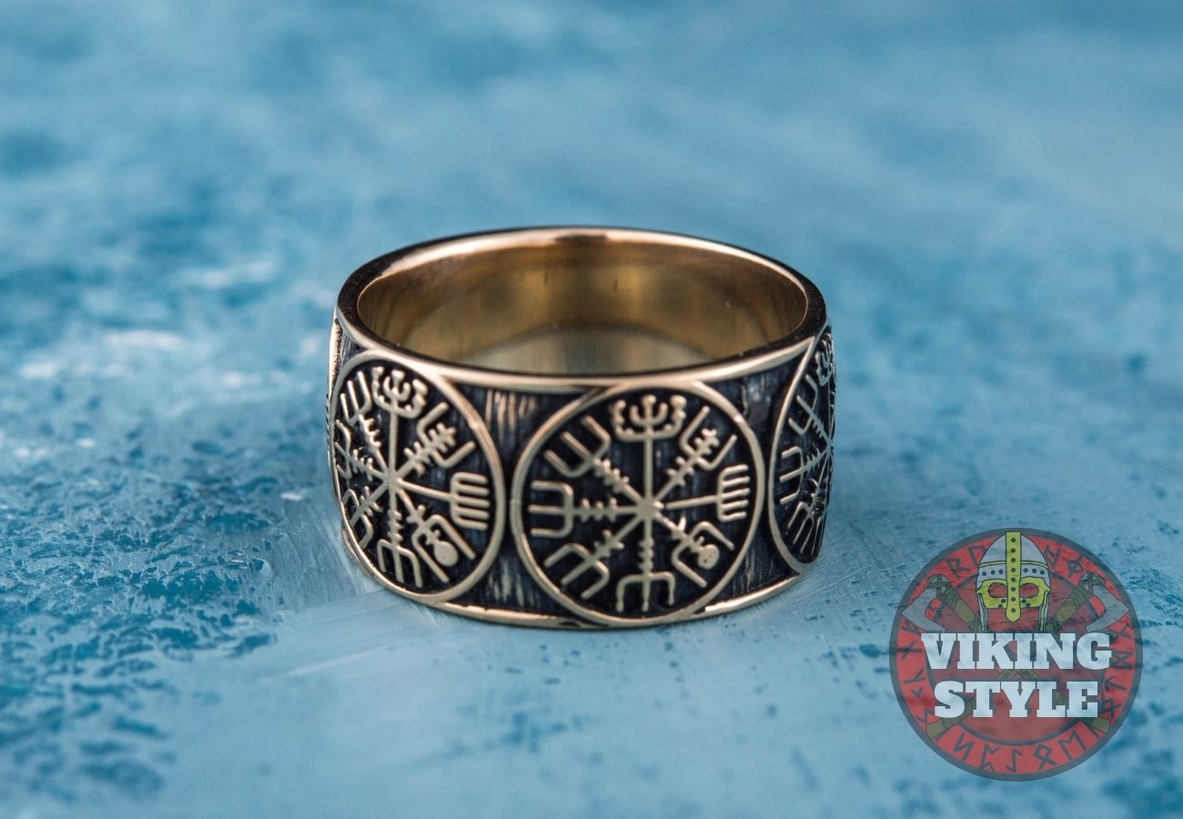 Vegvisir Ring - Band, Bronze