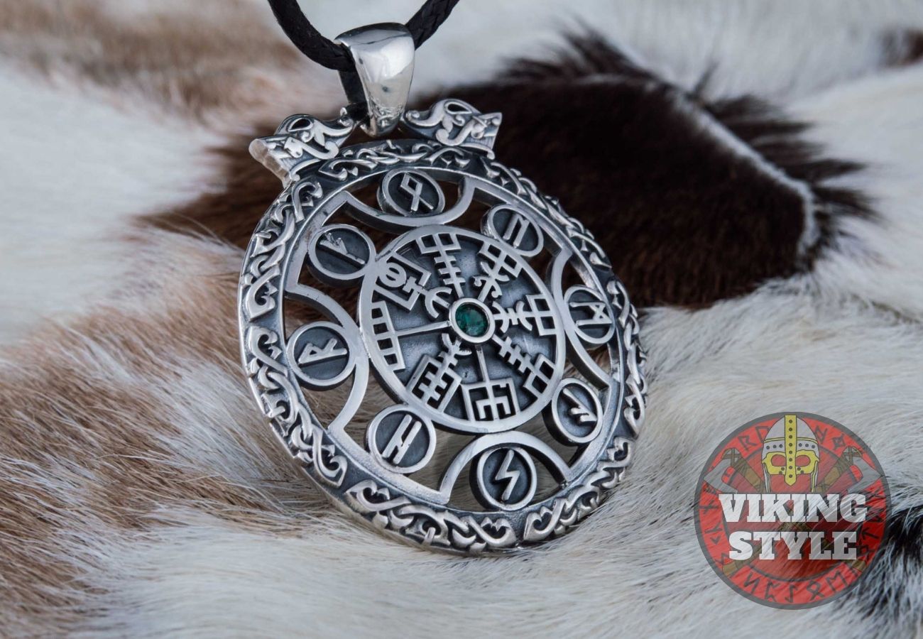 Vegvisir Pendant - Serpent, 925 Silver