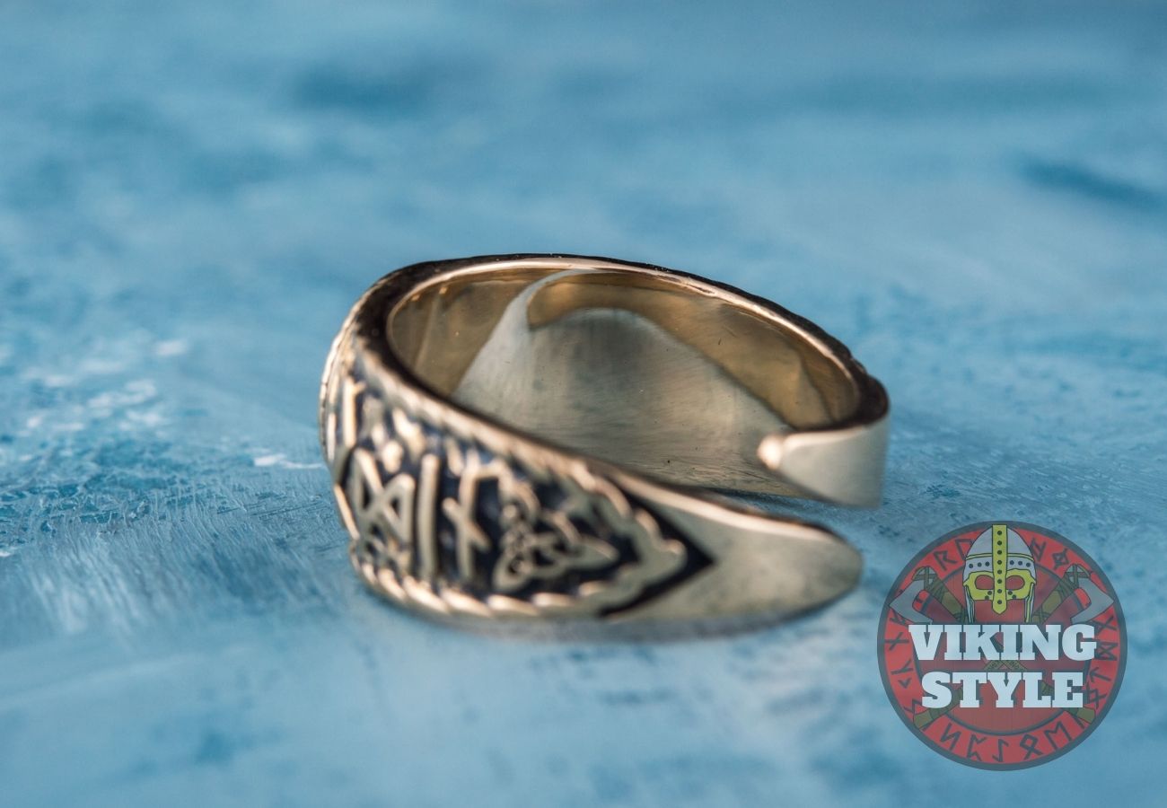 Vegvísir Ring - Odin Collection, Bronze