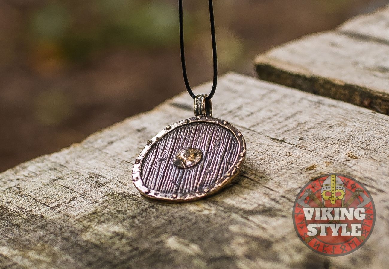 Viking Shield Pendant - Bronze