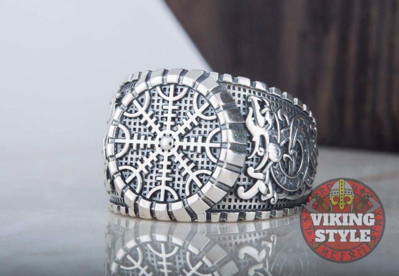 Ægishjálmur Ring - Dragon, 925 Silver