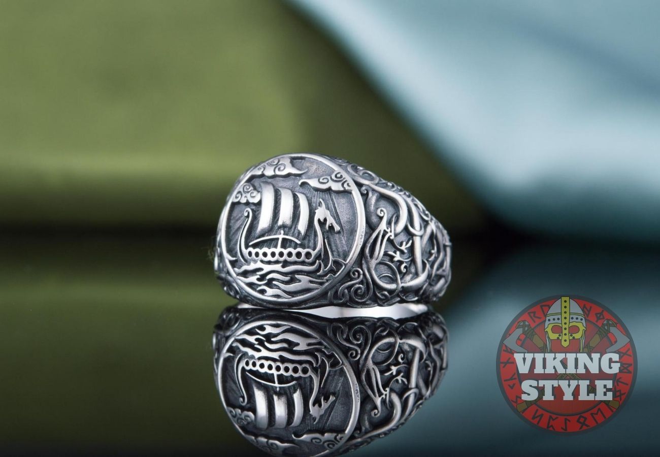 Drakkar Ring - Urnes, 925 Silver
