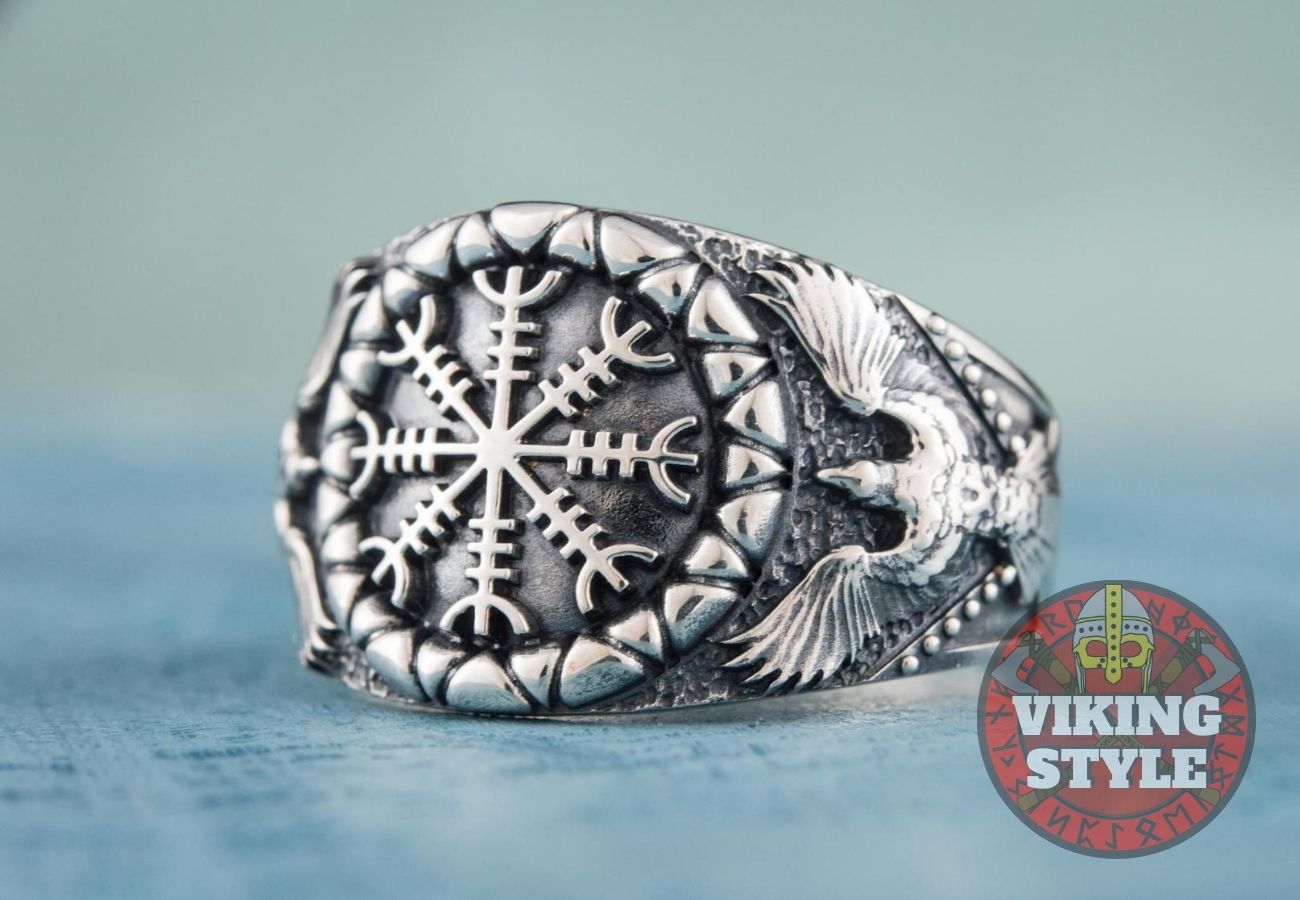 Ægishjálmur Ring - Corvus, 925 Silver