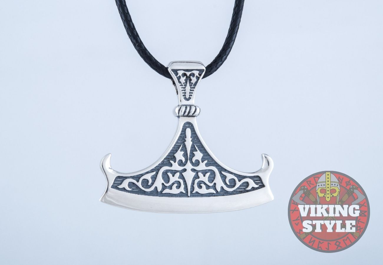 Viking Axe Head Pendant - Double Beard, 925 Silver