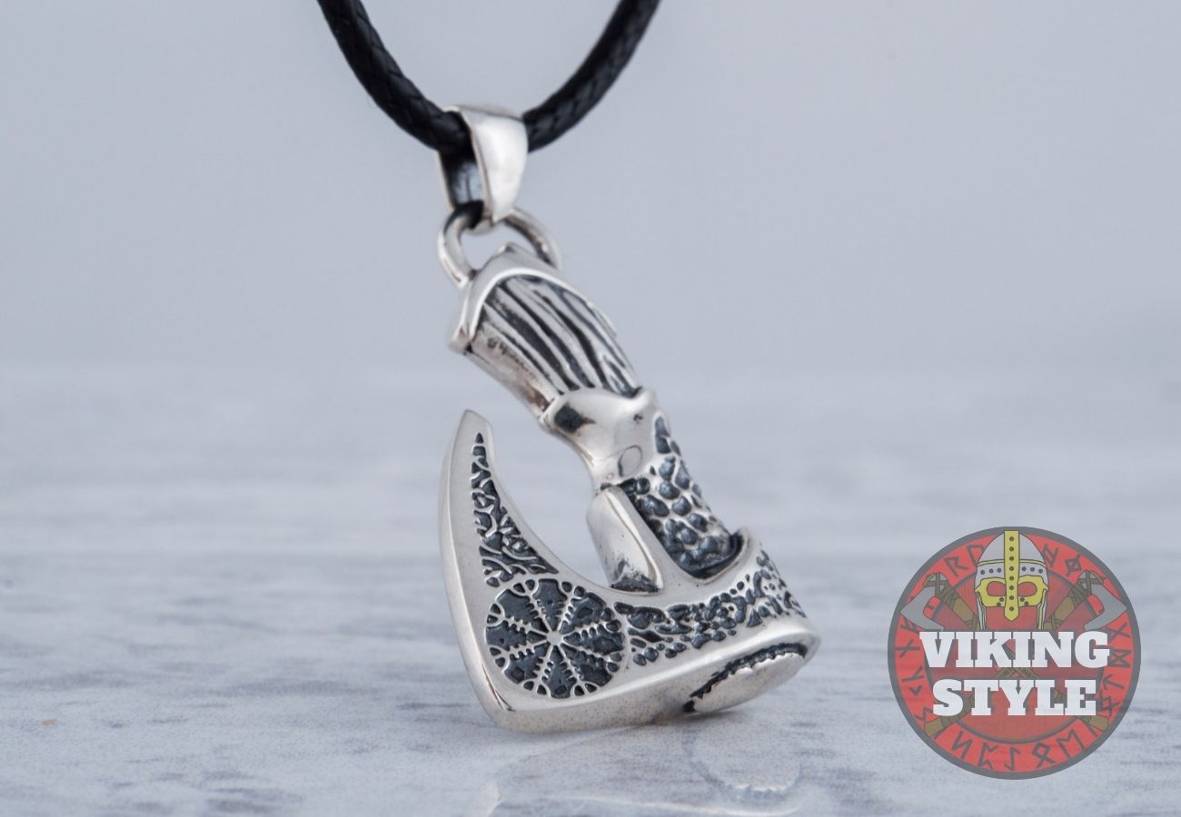 Viking Axe Pendant - Helm of Awe, 925 Silver