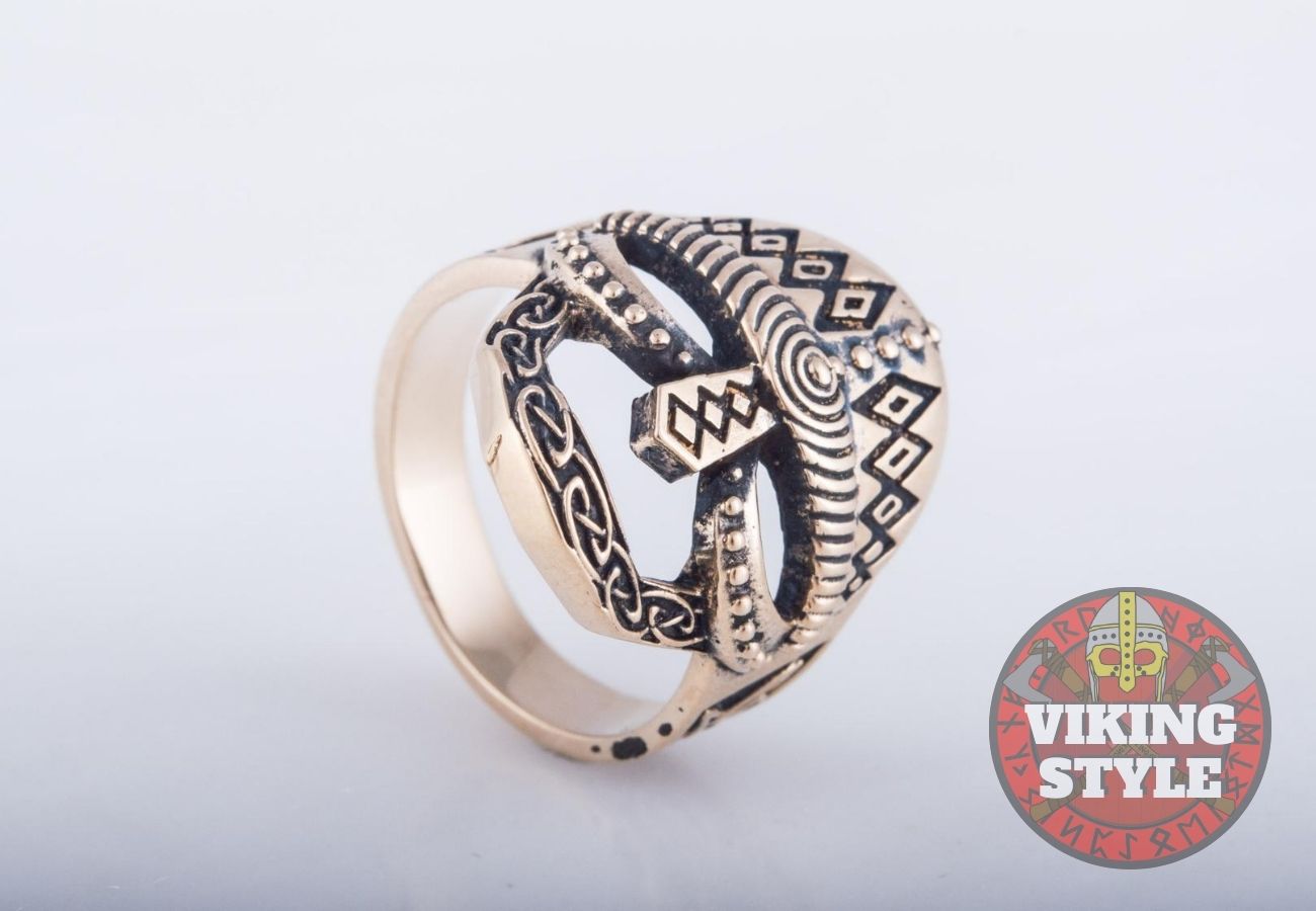 Viking Helmet Ring - Bronze