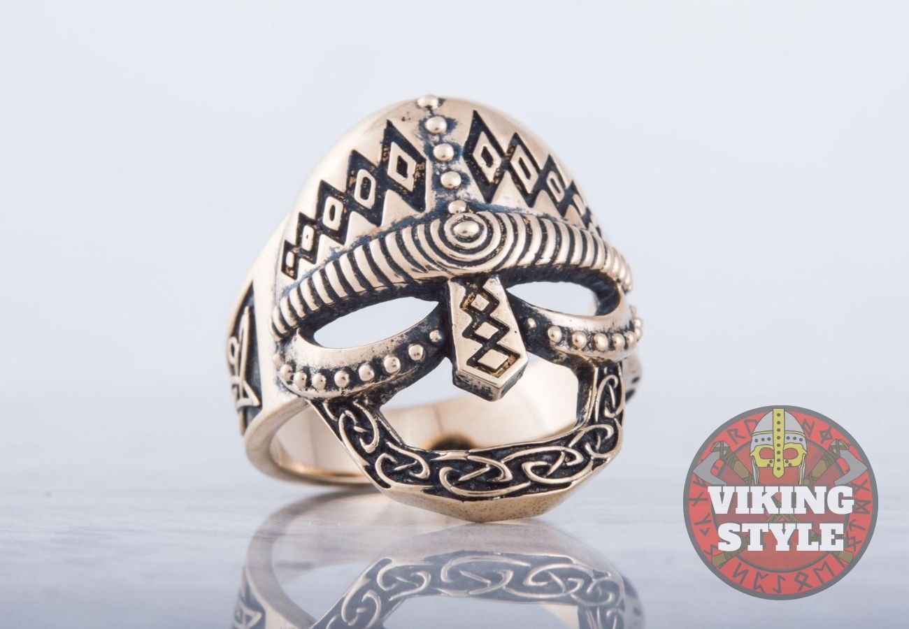 Viking Helmet Ring - Bronze