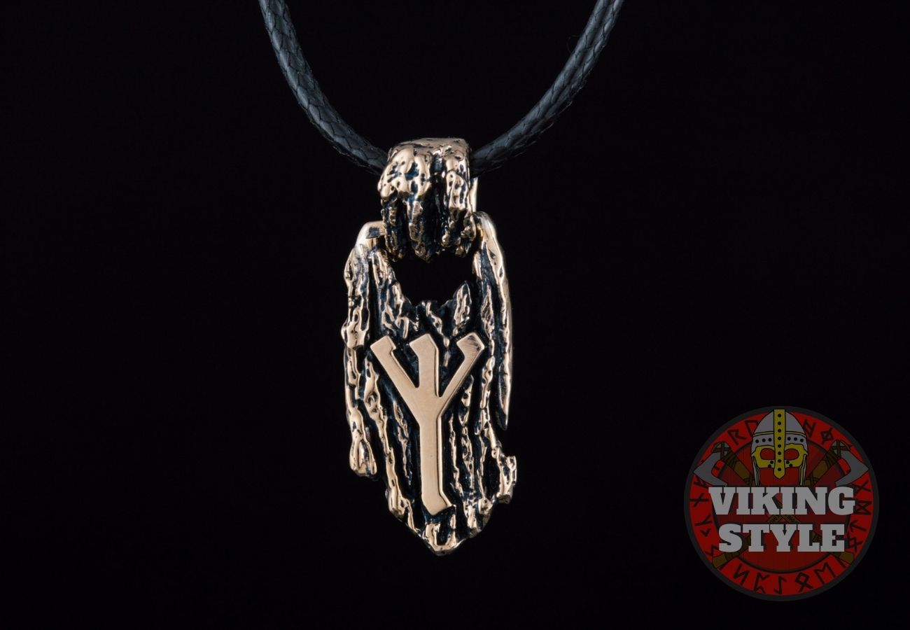 Rune Pendant - Algiz, Bronze