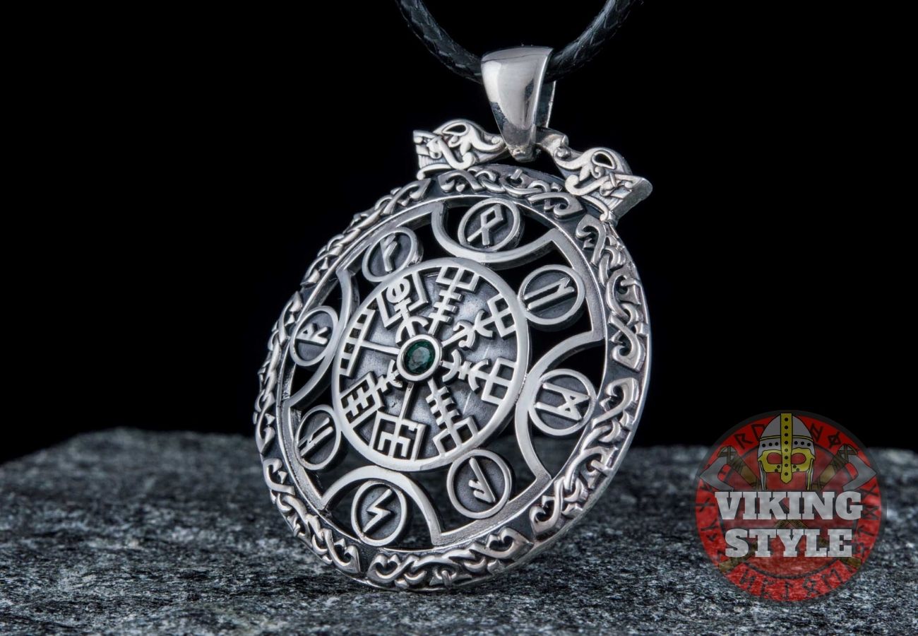 Vegvisir Pendant - Serpent, 925 Silver