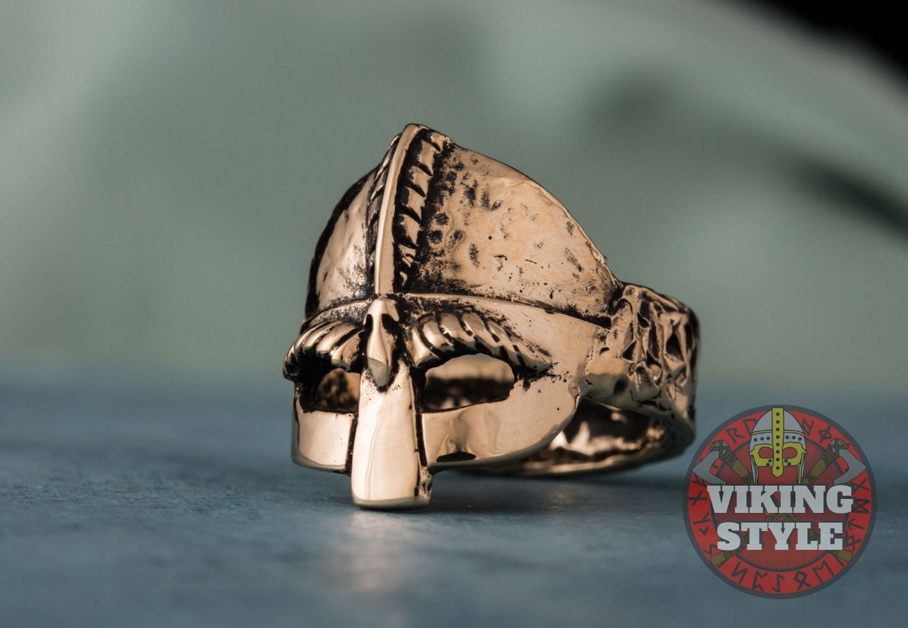 Viking Helmet Ring - Bronze