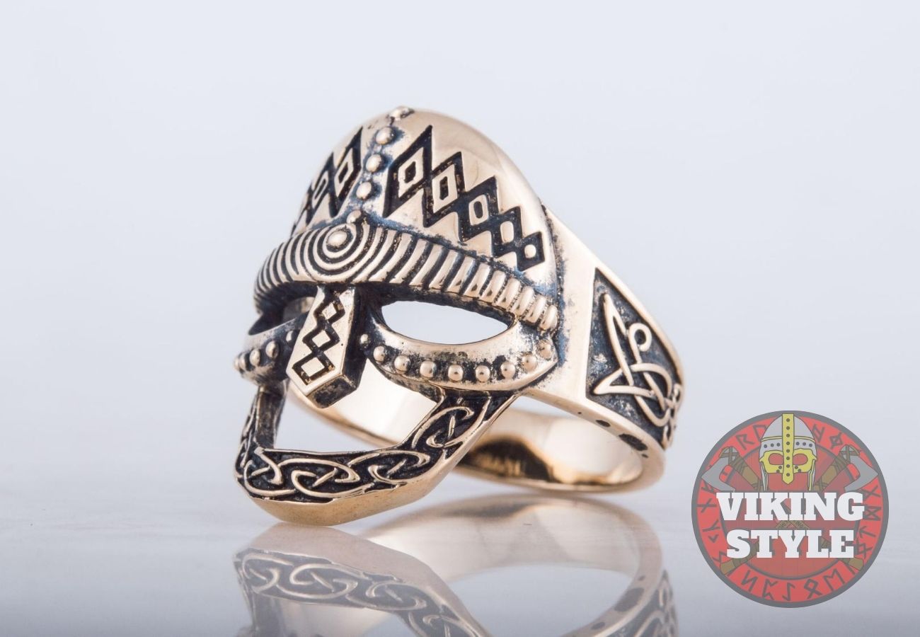 Viking Helmet Ring - Bronze