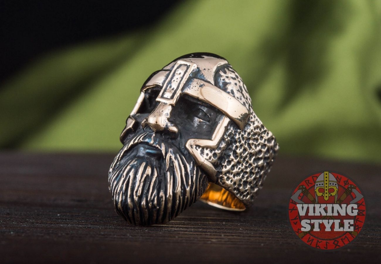 Viking Helmet Ring - Odin, Bronze
