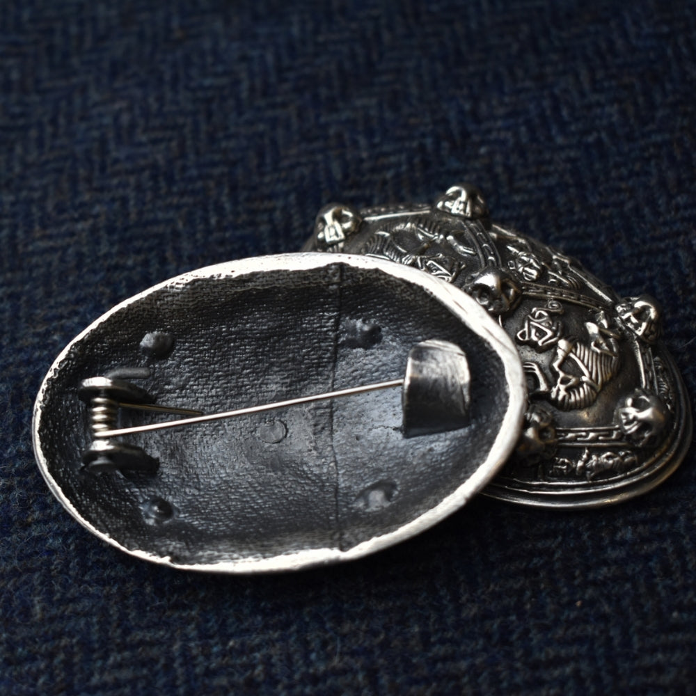 Silver Viking Tortoise Brooch (Pair)