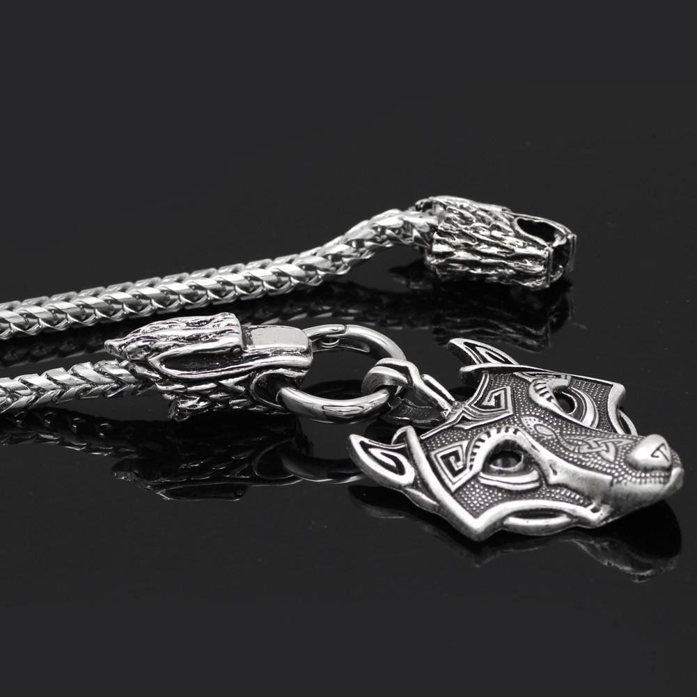 Mjolnir Pendant with Wolf Chain