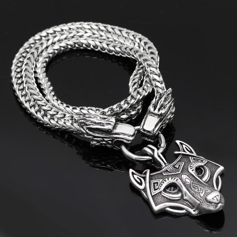 Mjolnir Pendant with Wolf Chain