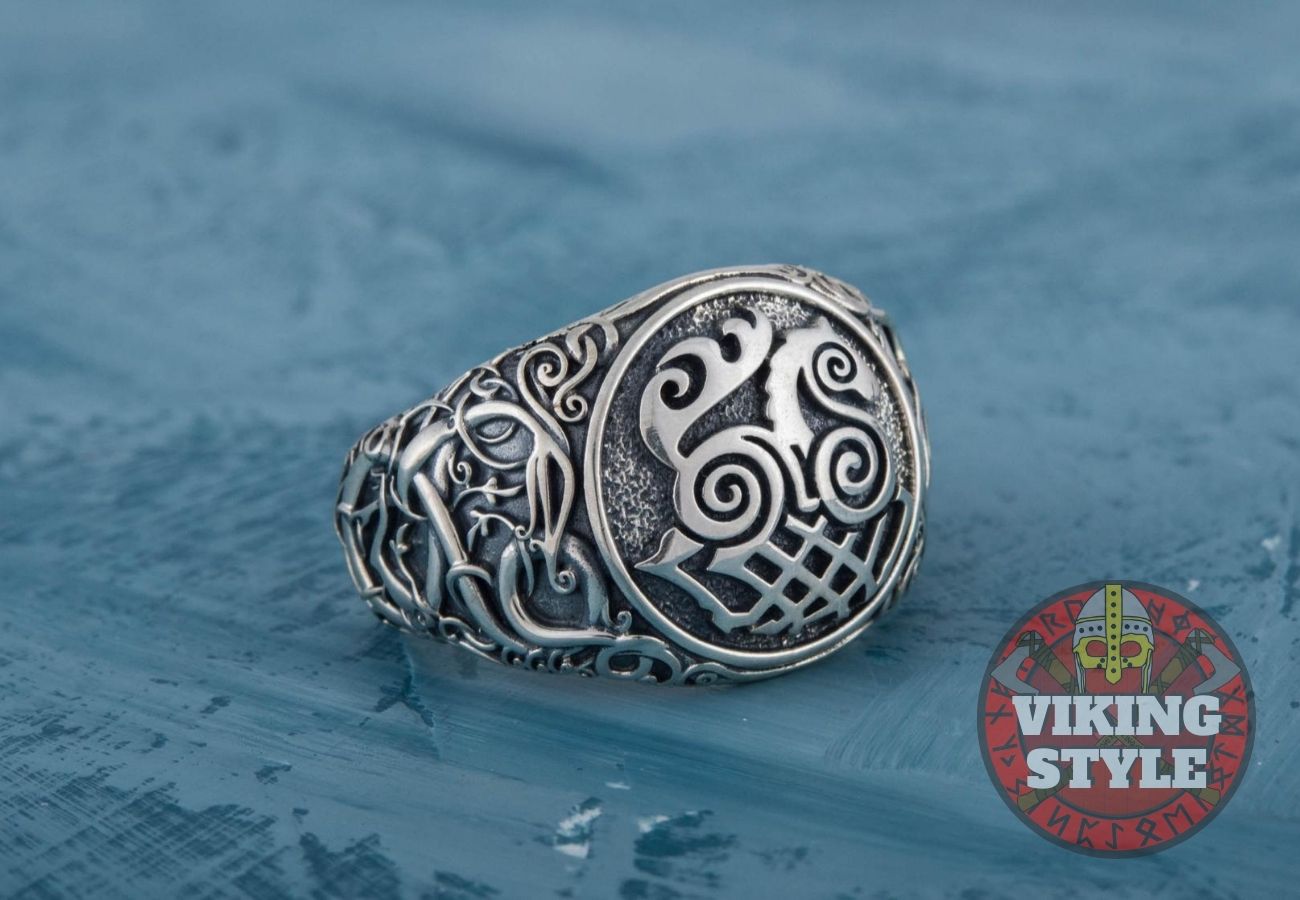 Sleipnir Ring - Urnes, 925 Silver