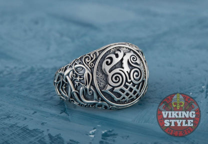 Sleipnir Ring - Urnes, 925 Silver