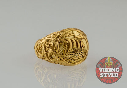 Drakkar Ring - Urnes, Gold
