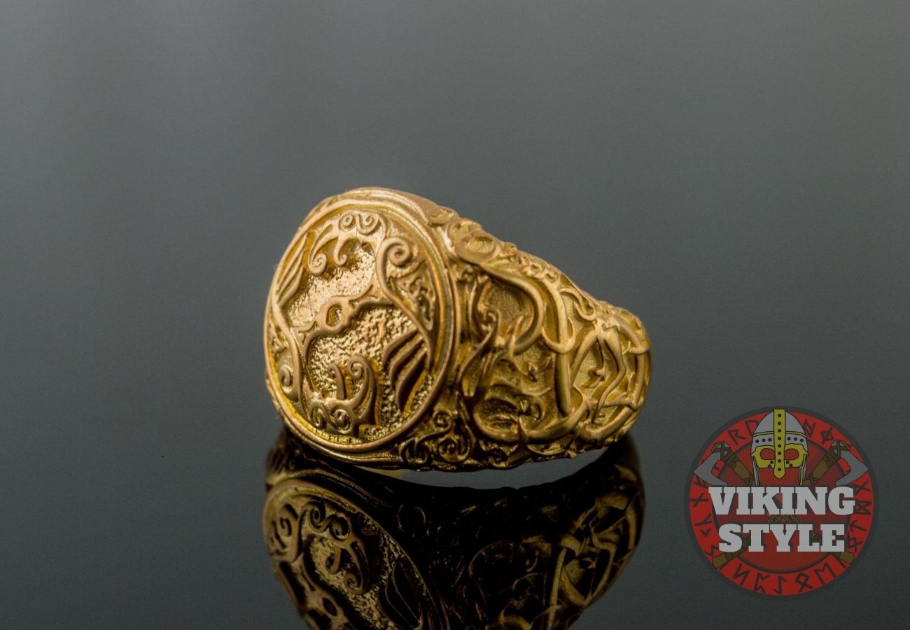 Huginn & Muninn Ring - Urnes, Gold