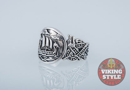 Drakkar Ring - Wolf, 925 Silver