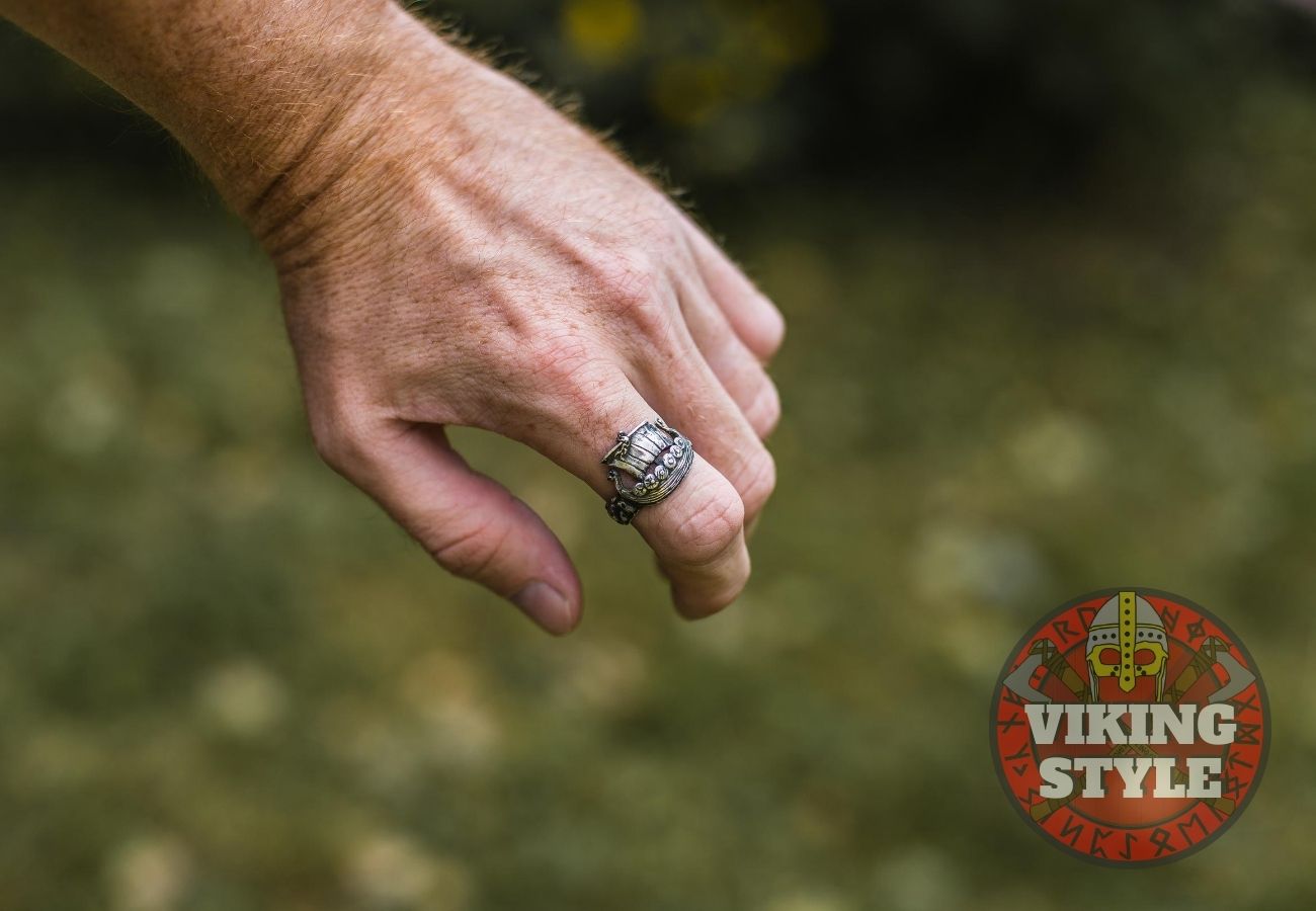 Viking Ship Ring II - Drakkar, 925 Silver