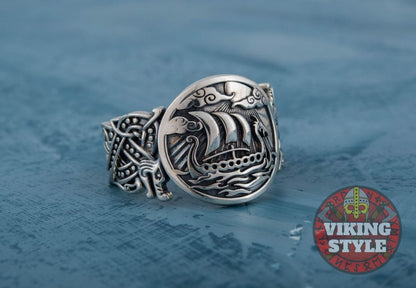 Drakkar Ring - Wolf, 925 Silver