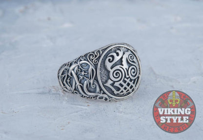 Sleipnir Ring - Urnes, 925 Silver